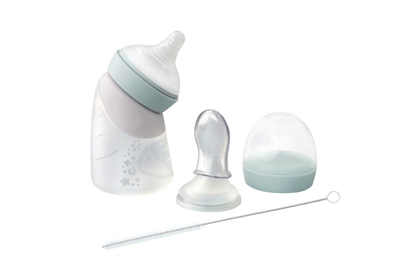 Marcus & Marcus Silicone Angled Feeding Bottle & Spoon