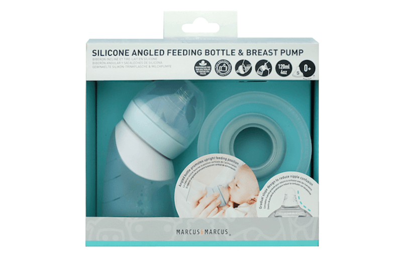 Marcus & Marcus Silicone Angled Feeding Bottle & Breast Pump