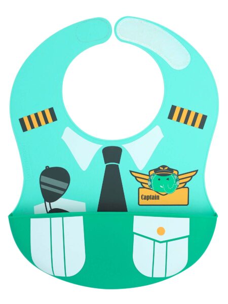 Marcus & Marcus Wide Coverage Silicone Bib “Little Chef”or "Pilot"